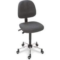 Arbeitsdrehstuhl Universal, Sitzhöhe 500-680 mm, Aluminiumbasis, Rollen, Kunstleder, schwarz von Jungheinrich PROFISHOP