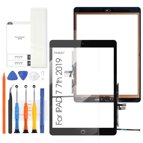 Touch Screen für iPad 7 2019 / iPad 8 2020 10.2 - Bildschirm für iPad 7th/8th Touchscreen Digitalisierer A2197 A2198 A2430 Bildschirm mit Home Button (Kein LCD,Schwarz) von Arbilato