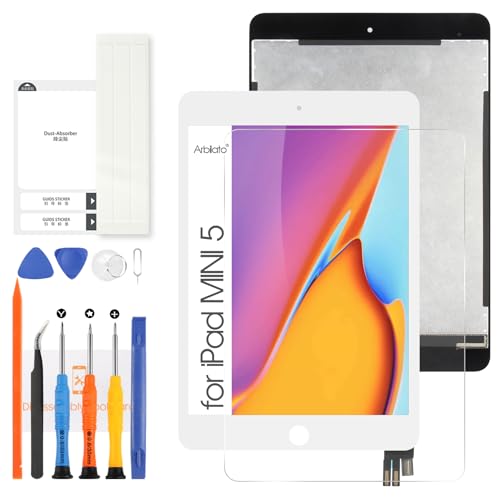 Arbilato LCD-Display für iPad Mini 5 2019 7,9 Zoll – LCD Display Ersatz für iPad Mini5 A2126 Display A2124 A2133 Digitalisierer Glas Panel montiert Kit (weiß) von Arbilato