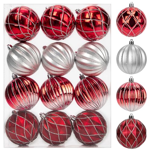 Arborus 12 Stück Weihnachtsbaumkugeln 8 cm Weihnachtskugel Set Geriffelt Christbaumkugeln Rot Kunststoff Kugeln für Christbaumschmuck Weihnachtsbaumschmuck Tannenbaumdeko Türkranz Deko Weihnachtsdeko Arborus 12 Stück Weihnachtsbaumkugeln 8 cm Weihnachtskugel Set Geriffelt Christbaumkugeln Rot Kunststoff Kugeln für Christbaumschmuck Weihnachtsbaumschmuck Tannenbaumdeko Türkranz Deko Weihnachtsdeko von Arborus