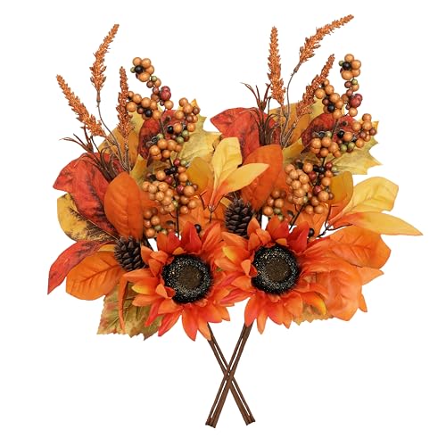 Arborus 2 STK Herbstzweige Künstlich 40 cm Künstliche Herbstblumen Sonnenblume Herbststrauß Dekozweige für Vase Herbst Deko Tisch Regal Fensterbank Kamin Halloween Weihnachten Erntedankfest Deko Arborus 2 STK Herbstzweige Künstlich 40 cm Künstliche Herbstblumen Sonnenblume Herbststrauß Dekozweige für Vase Herbst Deko Tisch Regal Fensterbank Kamin Halloween Weihnachten Erntedankfest Deko von Arborus