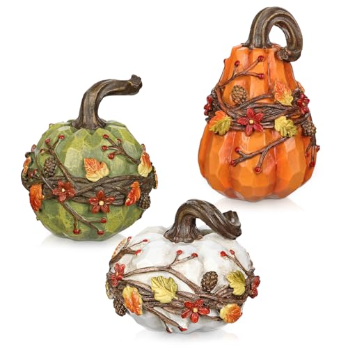 Arborus Herbst Deko Kürbis zum Basteln Kunststoff Kürbisse Set Künstliches Kürbis Modell aus Harz Herbstliche Dekoration Künstliches Gemüse Kürbisse für Thanksgiving Halloween Weihnachten Innen Arborus Herbst Deko Kürbis zum Basteln Kunststoff Kürbisse Set Künstliches Kürbis Modell aus Harz Herbstliche Dekoration Künstliches Gemüse Kürbisse für Thanksgiving Halloween Weihnachten Innen von Arborus