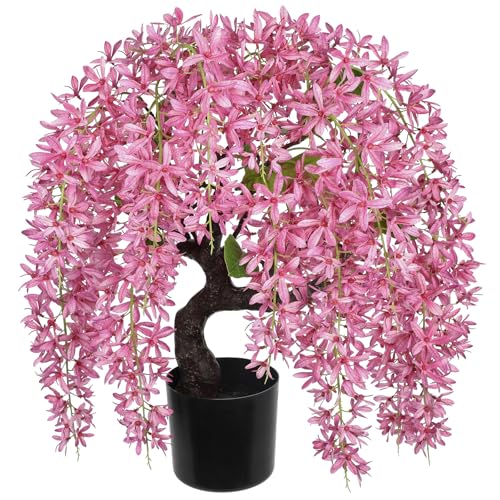Arborus Künstliche Blume im Topf wie Echt 47 cm Künstliche Wisteria Kunstblumen Weiß Frühling Blumen Deko Fake Blumen für Zimmer Haus Büro Hotel Restaurant Deko Teetisch Esstisch Schreibtisch Regal von Arborus