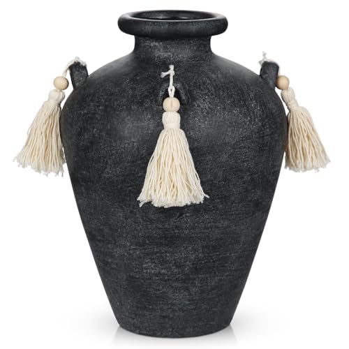 Arborus Vase Keramik 24 cm Vintage Vase Schwarz Rustikal Blumenvase Ästhetik Dekovase für Blumenstrauß Hortensie Eukalyptus Äste Landhuas Boho Deko im Wohnzimmer Schlafzimmer Badezimmer Esszimmer Arborus Vase Keramik 24 cm Vintage Vase Schwarz Rustikal Blumenvase Ästhetik Dekovase für Blumenstrauß Hortensie Eukalyptus Äste Landhuas Boho Deko im Wohnzimmer Schlafzimmer Badezimmer Esszimmer von Arborus