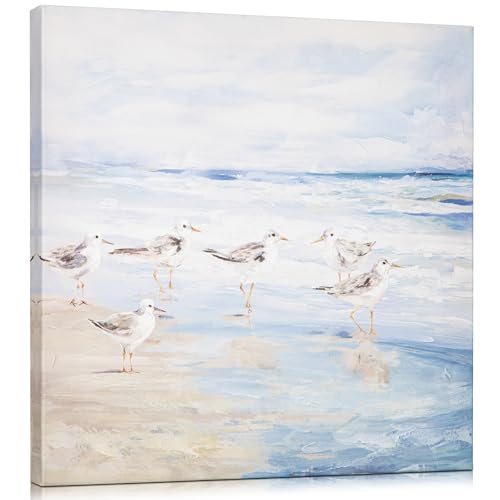 Arborus Wandbilder 30 x 30cm Ölgemälde auf Leinwand Strand Möwen Gemälde Handgefertigtes Wandgemälde Wandeko Wohnzimmer Esszimmer Deko Wandbild Küstenstrand Wand Kunst Seelandschaft Seevögel Leinwand Arborus Wandbilder 30 x 30cm Ölgemälde auf Leinwand Strand Möwen Gemälde Handgefertigtes Wandgemälde Wandeko Wohnzimmer Esszimmer Deko Wandbild Küstenstrand Wand Kunst Seelandschaft Seevögel Leinwand von Arborus