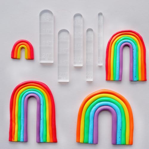 Arbuya Polymer-Ton, Acryl, Regenbogen-Bogenführungswerkzeug-Set, 5 verschiedene Größen für Polymer-Ton, Bogen-Ohrringe oder Schmuckherstellung von Arbuya