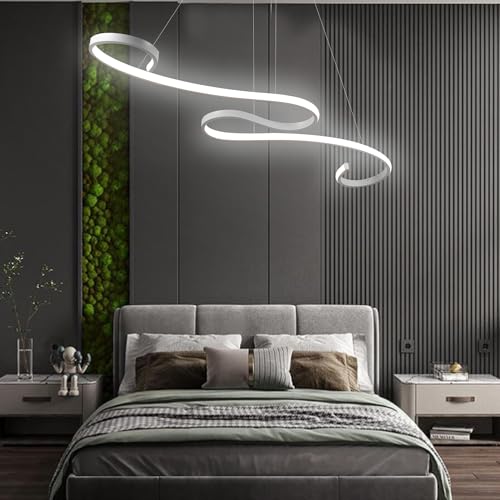 Arcadia Led Pendelleuchte Moderne Decke, Lampe Wohnzimmer, Schlafzimmer, Küche, Kinderzimmer mit Fernbedienung und Handy-App, Led Dimmbar mit Warmem und Kaltem Lich - 3000 LM 100 Cm von Arcadia