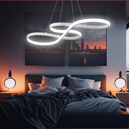 Arcadia Led Pendelleuchte Moderne Decke, Lampe Wohnzimmer, Schlafzimmer, Küche, Kinderzimmer mit Fernbedienung und Handy-App, Led Dimmbar mit Warmem und Kaltem Lich - 3500 LM 80 Cm von Arcadia