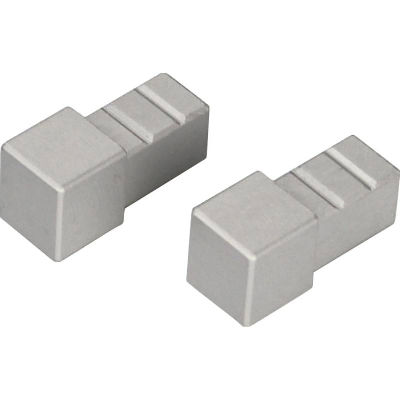 Ecke Quadrat-Abschlussprofil Alu eloxiert Silbermatt 12 mm (2 Stk.) von Arcansas