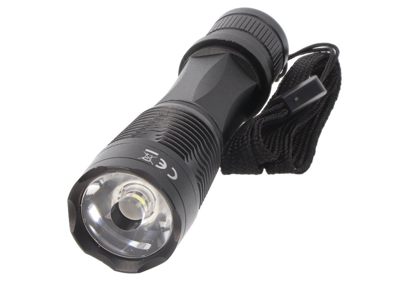Arcas LED Taschenlampe 1 Watt LED Taschenlampe schwarz inklusive Alkaline Batterie von Arcas