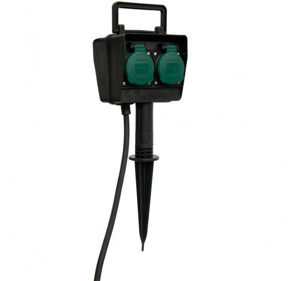 Arcas Gartensteckdose ARCAS Gartensteckdose 2-fach mit Erdspieß schwarz IP44 Außensteckdose Arcas Gartensteckdose ARCAS Gartensteckdose 2-fach mit Erdspieß schwarz IP44 Außensteckdose von Arcas