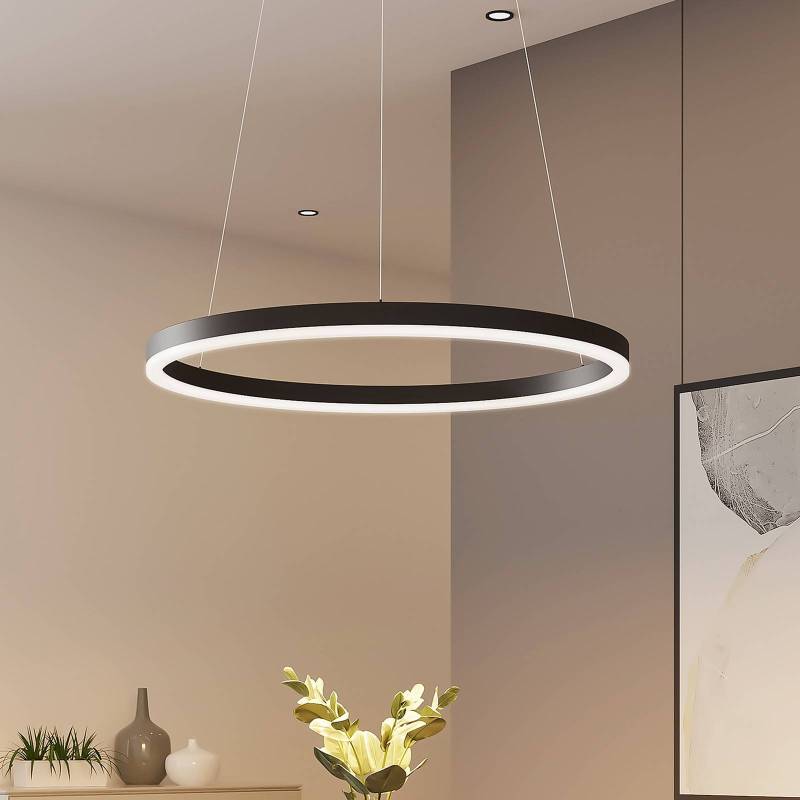Arcchio LED-Hängeleuchte Albiona, schwarz, 1 Ring, Ø 60 cm von Arcchio