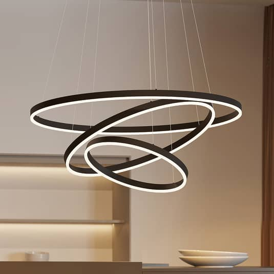Arcchio Albiona Led Hängeleuchte Hängeleuchte Lampe Leuchte Schwarz 3 Ringe463 B-Ware von Arcchio
