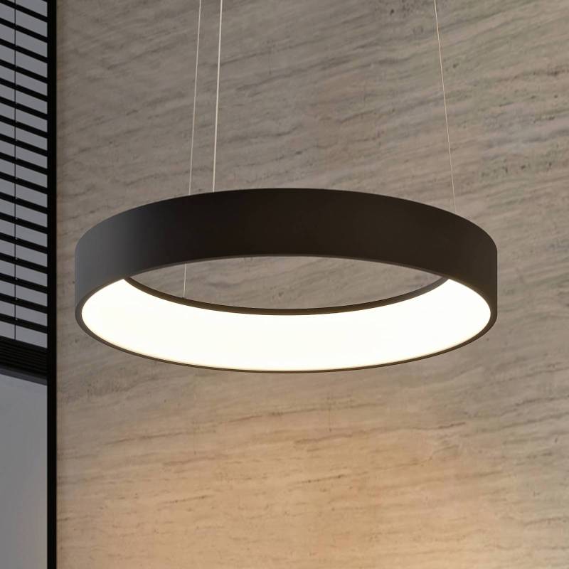 Arcchio LED-Hängelampe Aleksi, Ø 60 cm, schwarz, Metall, CCT Arcchio LED-Hängelampe Aleksi, Ø 60 cm, schwarz, Metall, CCT von Arcchio