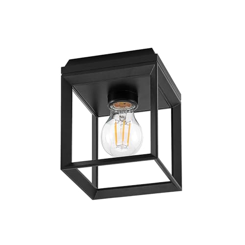 Arcchio Deckenlampe 'Cayla' (Retro, Vintage, Antik) in Schwarz aus Metall u.a. für Flur & Treppenhaus (1 flammig, E27) - Deckenleuchte, Lampe, Flurleuchte von Arcchio