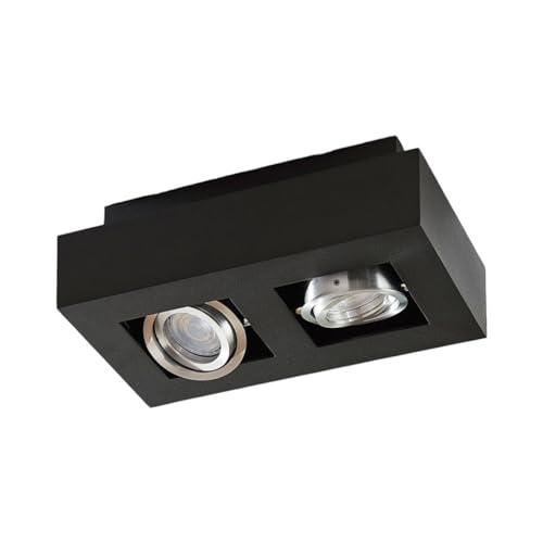 Arcchio Strahler Vince (Modern) in Schwarz aus Aluminium (2 flammig, GU10) - Deckenlampe Deckenleuchte Lampe Spot Flurleuchte von Arcchio