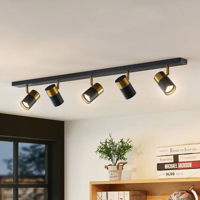 Arcchio Deckenstrahler Evaro, schwarz/gold, 5-flg., GU10 Arcchio Deckenstrahler Evaro, schwarz/gold, 5-flg., GU10 von Arcchio