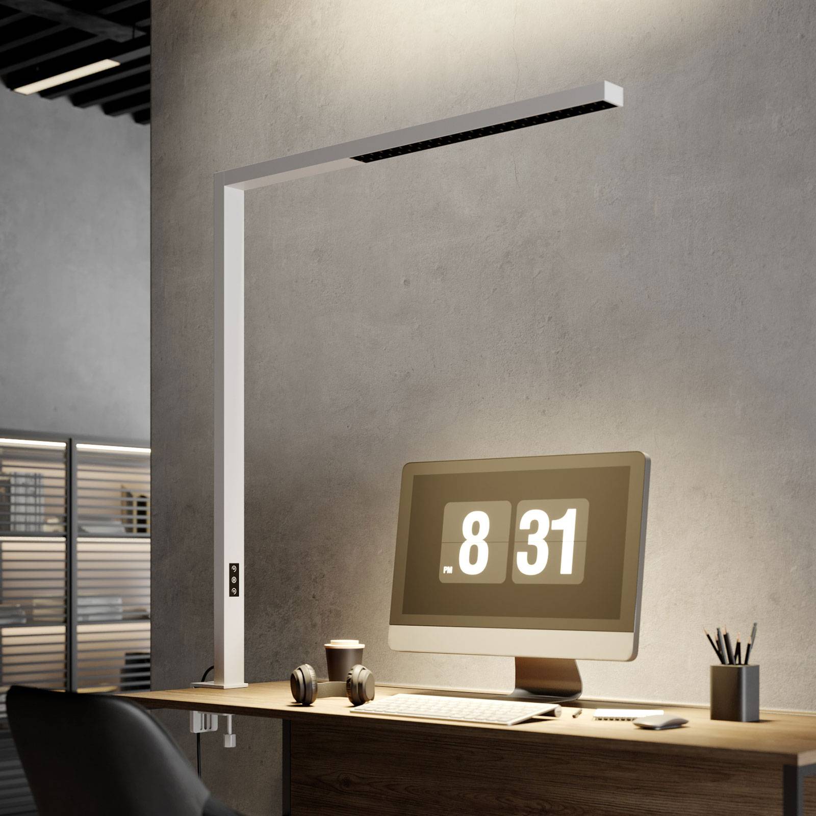 Arcchio Jolinda LED-Office-Klemmleuchte, weiß von Arcchio