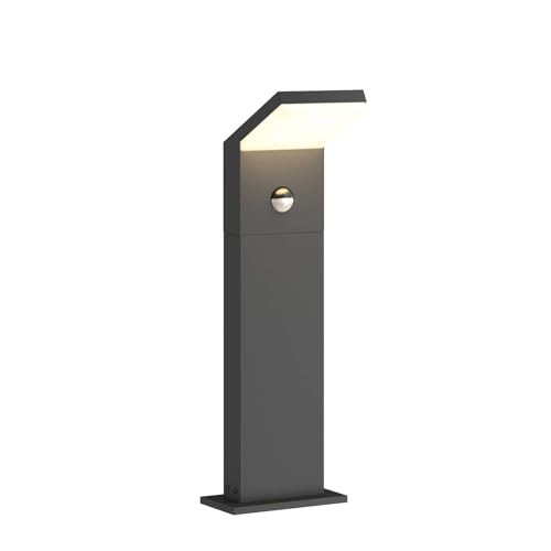 Arcchio LED Außenleuchte 'Yolena' mit Bewegungsmelder (spritzwassergeschützt) (Modern) in Schwarz aus Aluminium (1 flammig,) - Wegeleuchte, Pollerleuchte, Wegelampe, Sockelleuchte von Arcchio