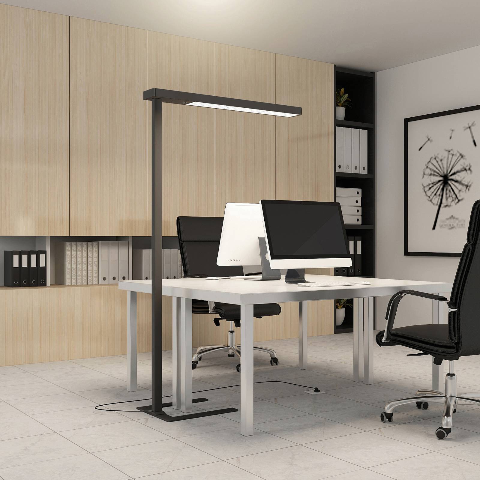 Arcchio LED-Bürostehlampe Susi, 2er-Set, schwarz, Sensor von Arcchio