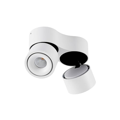 Arcchio LED Deckenlampe 'Rotari' (Modern) in Weiß aus Aluminium u.a. für Flur & Treppenhaus (2 flammig,) - Deckenleuchte, Wandleuchte, Strahler, Spot, Lampe, Flurleuchte von Arcchio