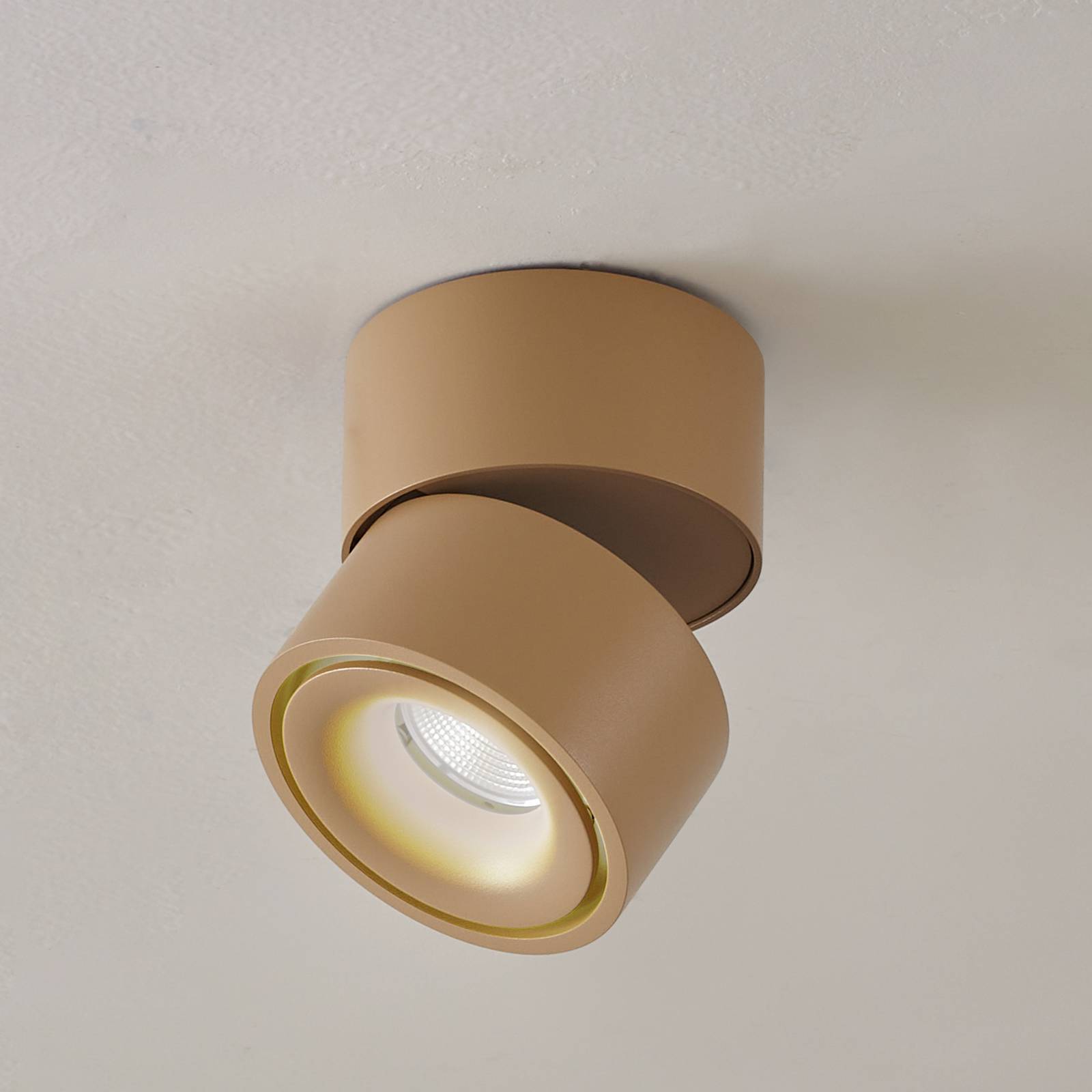 Arcchio LED-Deckenstrahler Rotari, braun, 1-flg., 8,9W von Arcchio