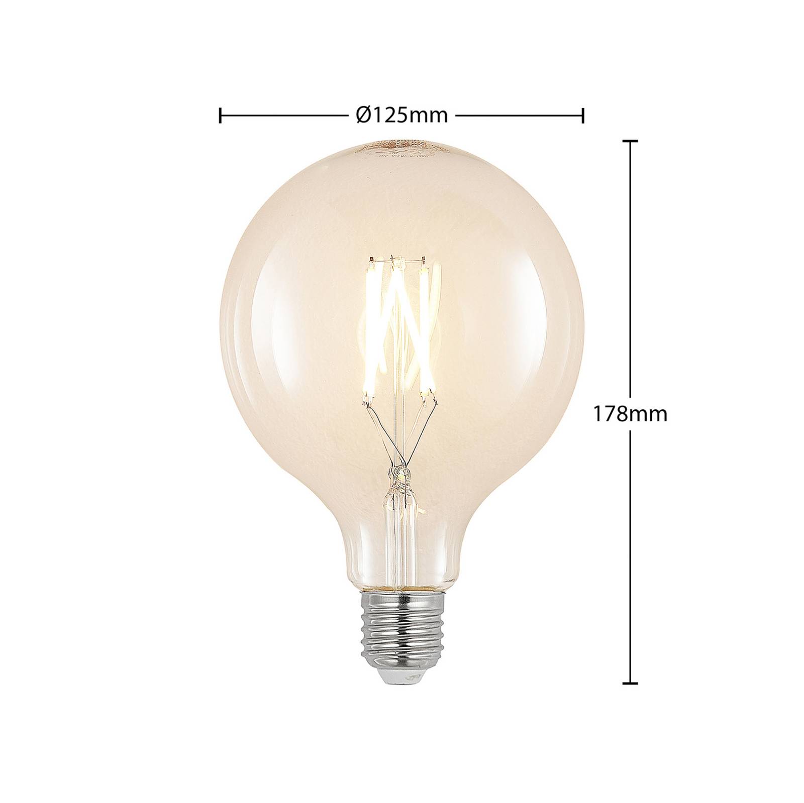 LED-Filament E27 6W 2.700K G125 Globe klar 3er-Set von Arcchio