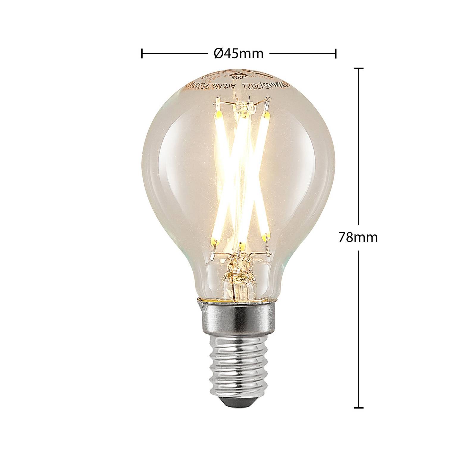 LED-Filamentlampe E14 4W 2700K Tropfen dimmbar 3er von Arcchio