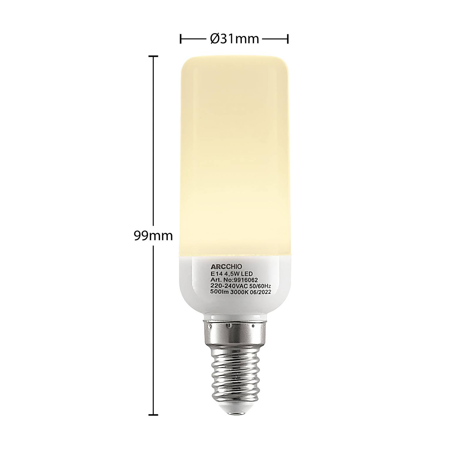 Arcchio LED-Röhrenlampe E14 4,5W 3.000K 2er-Set von Arcchio