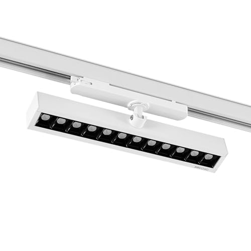 Arcchio LED Stromschienenstrahler 'Millay' (Modern) in Weiß aus Aluminium u.a. für Arbeitszimmer & Büro (1 flammig,), Arbeitszimmerleuchte von Arcchio