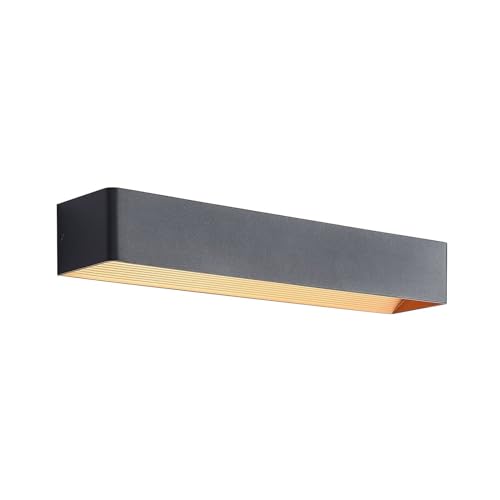 Arcchio LED Wandleuchte, Wandlampe Innen 'Karam' (Modern) in Schwarz aus Aluminium u.a. für Wohnzimmer & Esszimmer (1 flammig,) - Wandstrahler, Wandbeleuchtung Schlafzimmer/Wohnzimmer, Licht nach von Arcchio