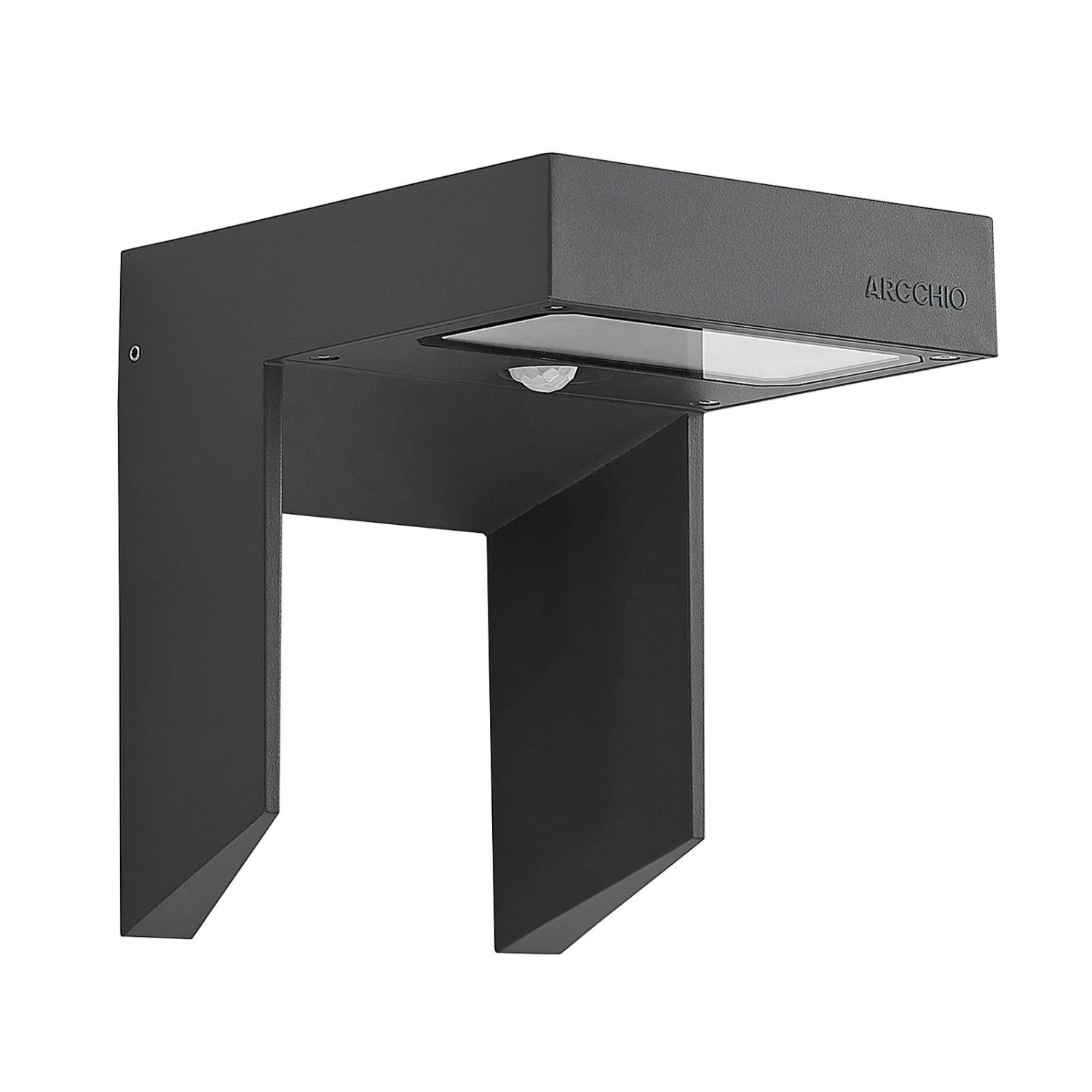 Arcchio LED Wandleuchte Außen Dynorma 9616209 mit Bewegungsmelder Spritzwassergeschützt Design Modern in Schwarz aus Aluminium 1-flammig von Arcchio