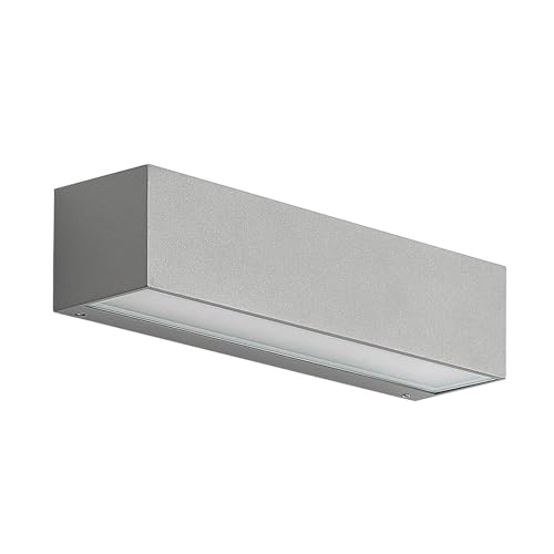 Arcchio LED Wandleuchte außen Lengo (Modern) in Alu aus Aluminium (1 flammig,) - Außenwandleuchten Wandlampe Led Außenlampe Outdoor für Außenwand/Hauswand Haus Terrasse & Balkon von Arcchio