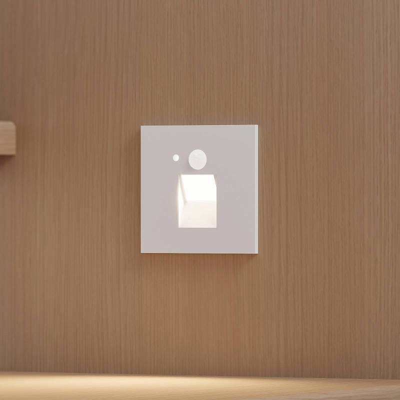 Arcchio LED-Einbaulampe Neru, 7 cm, weiß, eckig, Sensor von Arcchio