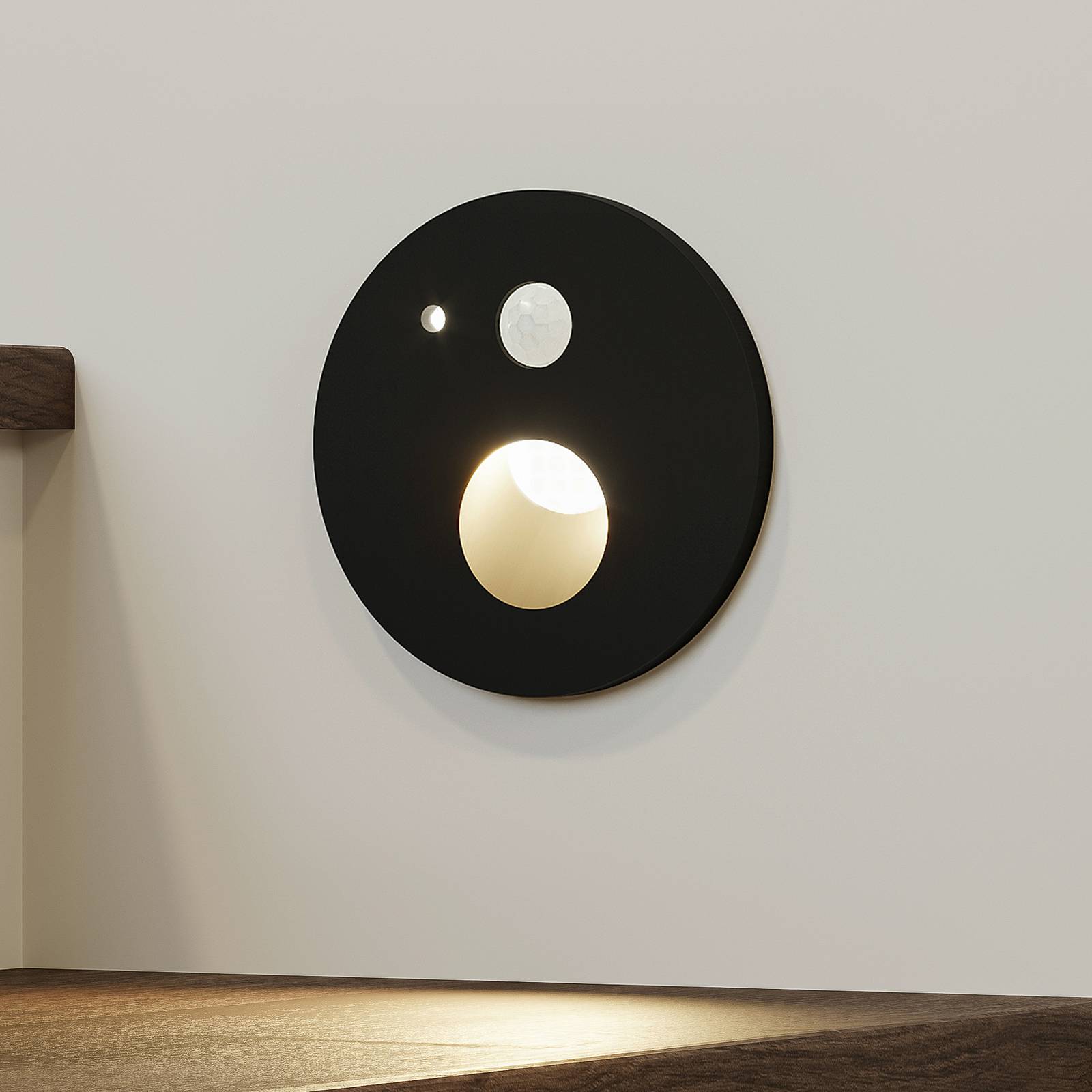 Arcchio Neru LED-Einbaulampe, Sensor, rund schwarz von Arcchio