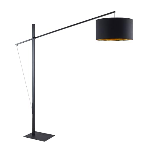 Arcchio Stehlampe (Bogenleuchte) 'Mossa' (Modern) in Schwarz aus Metall u.a. für Wohnzimmer & Esszimmer (1 flammig, E27) - Bogenlampe, Stehleuchte, Floor Lamp, Standleuchte, Wohnzimmerlampe von Arcchio