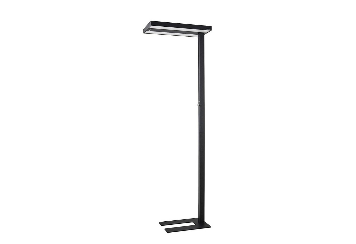 Arcchio Stehlampe Logan, dimmbar, LED-Leuchtmittel fest verbaut, universalweiß, Aluminium, Kunststoff, Schwarz (RAL 7021), 1 flammig, inkl. von Arcchio