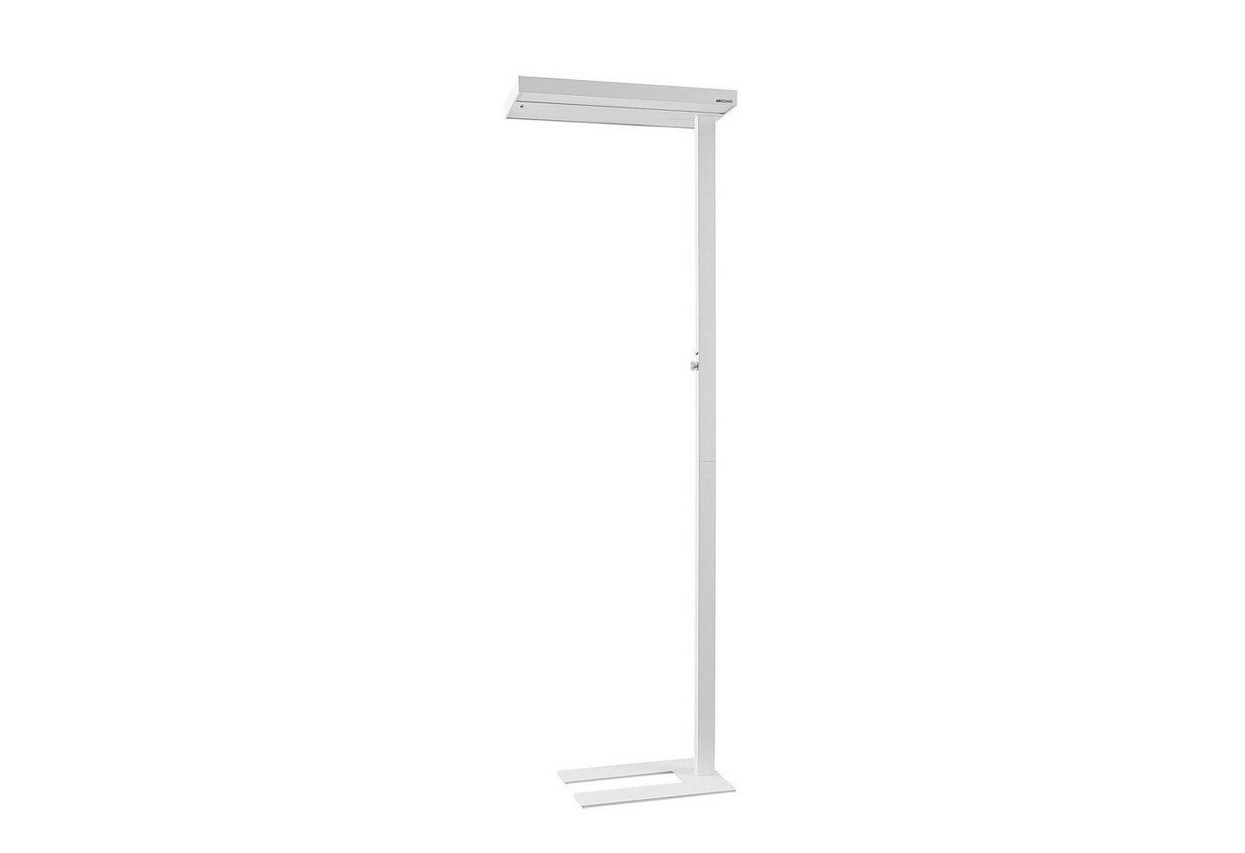 Arcchio Stehlampe Logan, dimmbar, LED-Leuchtmittel fest verbaut, universalweiß, Aluminium, Kunststoff, weiß (RAL 9003), 1 flammig, inkl. von Arcchio