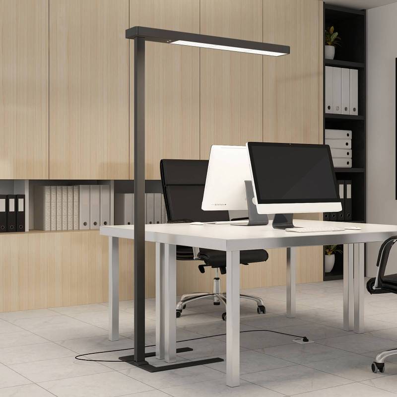 Arcchio LED-Bürostehlampe Susi, schwarz, Sensor, Touchdimmer von Arcchio