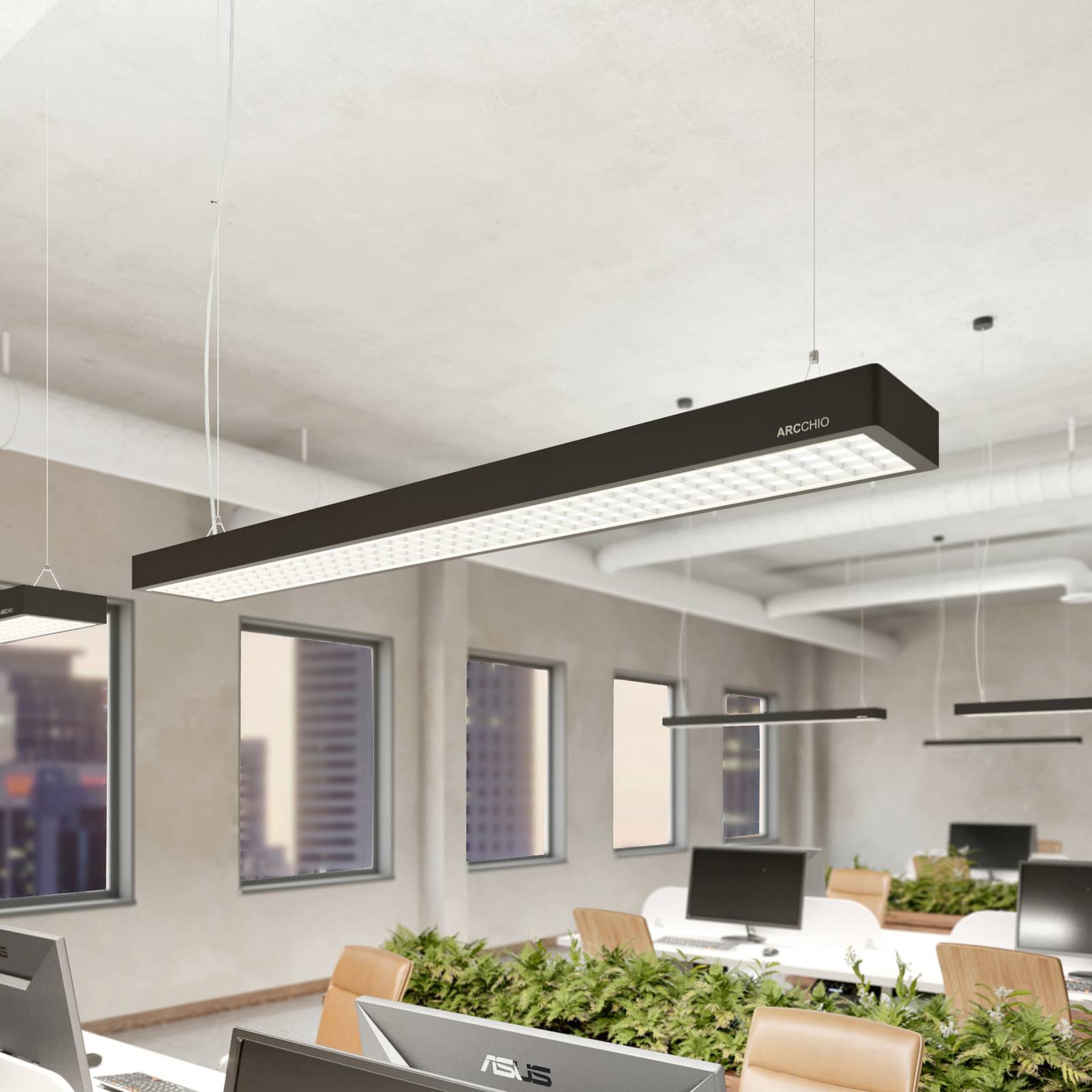 Arcchio Susi LED-Office-Pendellampe, DALI, schwarz von Arcchio