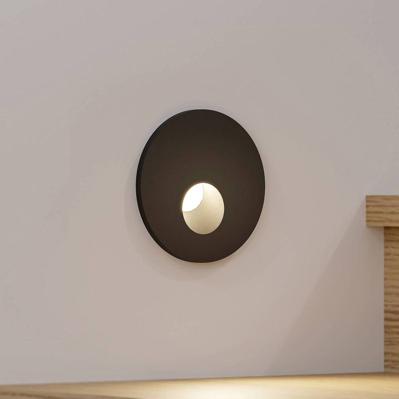 Arcchio LED-Einbaulampe Vexi, Ø 7,5 cm, schwarz, Alu, CCT von Arcchio