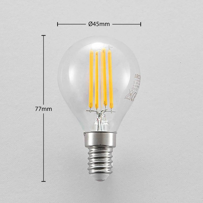 LED-Leuchtmittel E14 P45, 4W, klar, 2.700K, dimmbar, 2er-Set von Arcchio