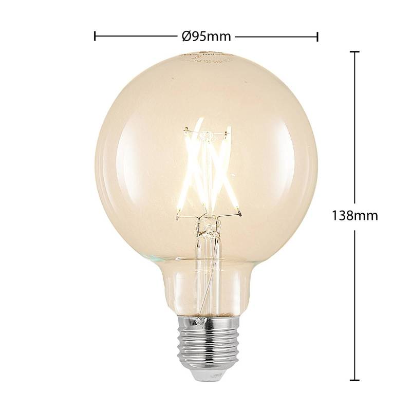 LED-Lampe E27 4W 2.700K G95 Globe, Filament, klar von Arcchio