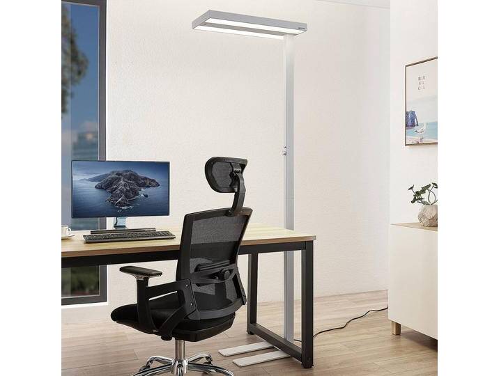 Stehlampe Logan Arcchio, dimmbar, weiß / opal, für Arbeitszimmer / Büro, Aluminium, Modern von Arcchio