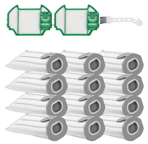 Arcets Kit 12 Staubsaugerbeutel aus Mikrofaser, kompatibel mit Kobold VK7S VK7 FP7S FP7-12 Staubsaugerbeutel + 2 Motorfilter von Arcets