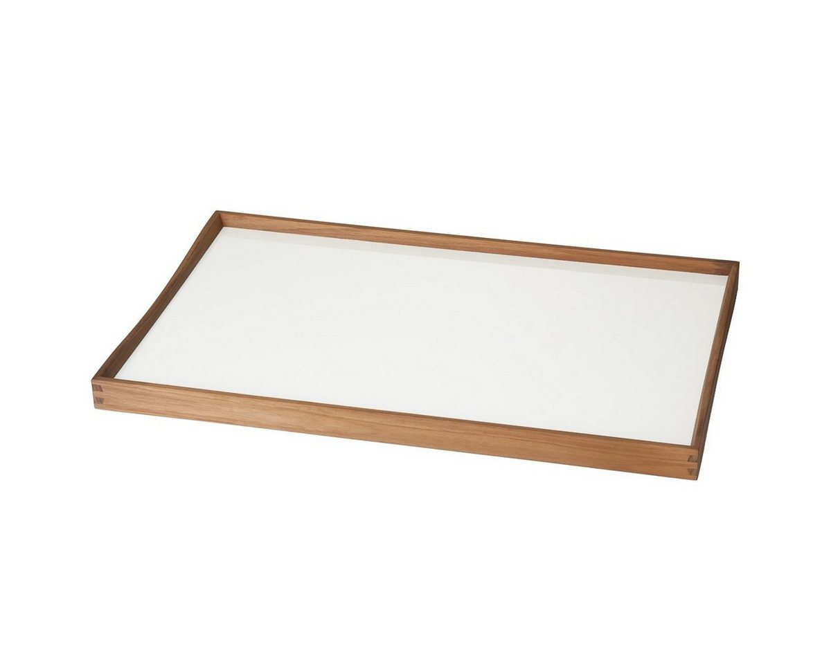 Architectmade Dekotablett Turning Tray Wendetablett (Small), Zweifarbiges Serviertablett aus Laminat/Teakholz, Tablett in 23 x 45 cm von Architectmade