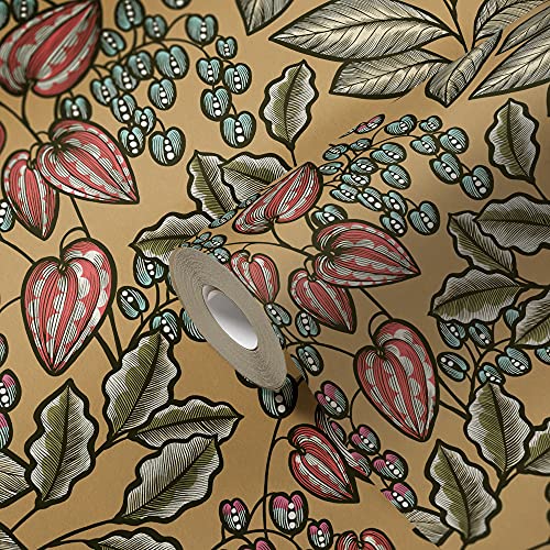 Architects Paper Blumentapete Floral Impression Tapete natürlich PVC-freie Vliestapete gelb grün rot blau matt glatt 377544 37754-4, 10.05 m x 0.53 m von Architects Paper