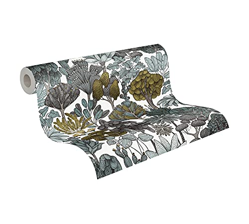 A.S. Création Architects Paper Dschungeltapete Floral Impression Tapete natürlich PVC-freie Vliestapete grün grau gelb weiß schwarz matt glatt 377573 37757-3, 10.05 m x 0.53 m A.S. Création Architects Paper Dschungeltapete Floral Impression Tapete natürlich PVC-freie Vliestapete grün grau gelb weiß schwarz matt glatt 377573 37757-3, 10.05 m x 0.53 m von A.S. Création