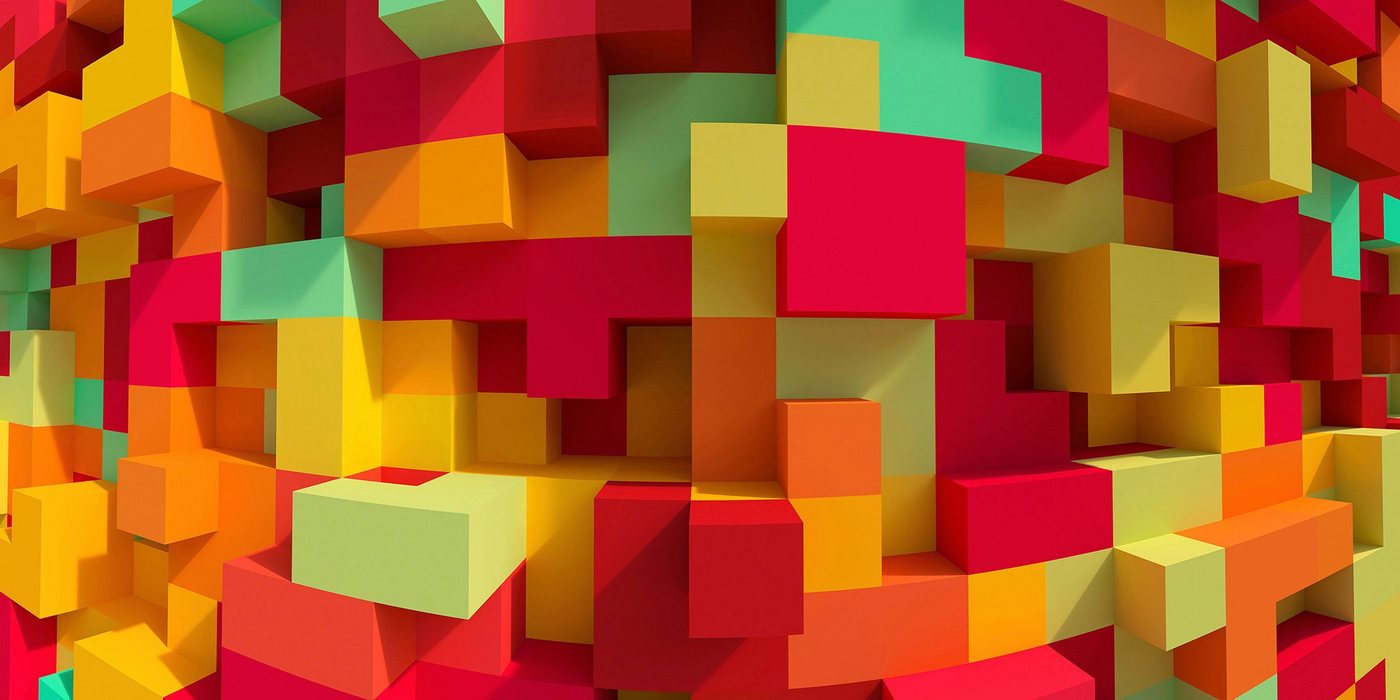 Architects Paper Fototapete 3D Cubes Colour, (Set, 5 St), Vlies, Wand, Schräge von Architects Paper