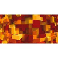 Architects Paper Fototapete 3D Cubes Orange, Moderne Fototapete 3D Effekt D Cubes 5,00 m x 2,50 m Rot Orange auf 200 g Vlies Premium Kinderzimmer Tapete Jugendzimmer von Architects Paper